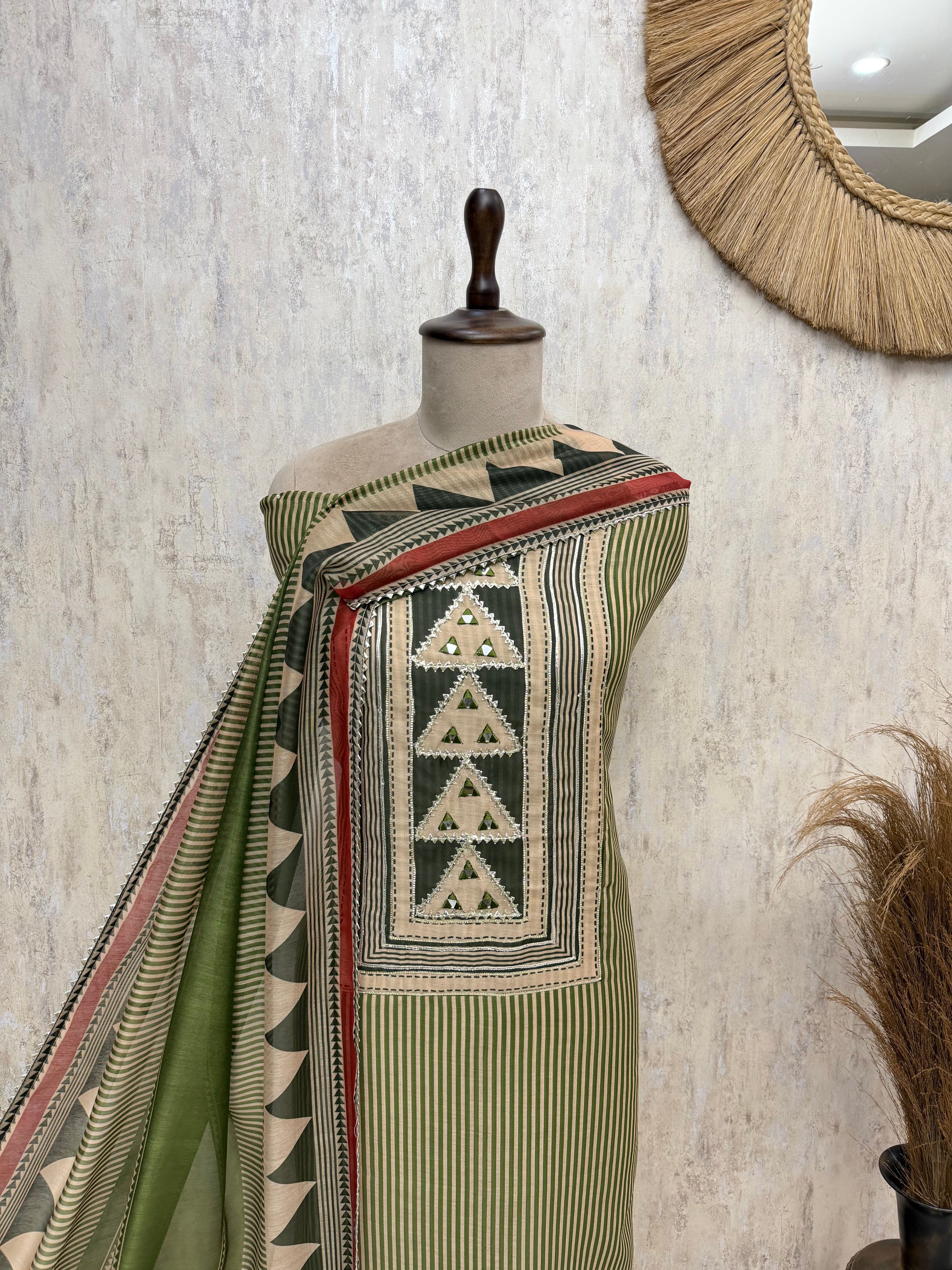Artistry in Maheshwari Unstitched Suits