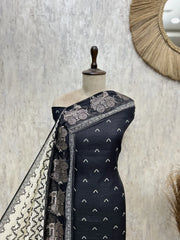 Monochrome Muse Linen Unstitched Suits