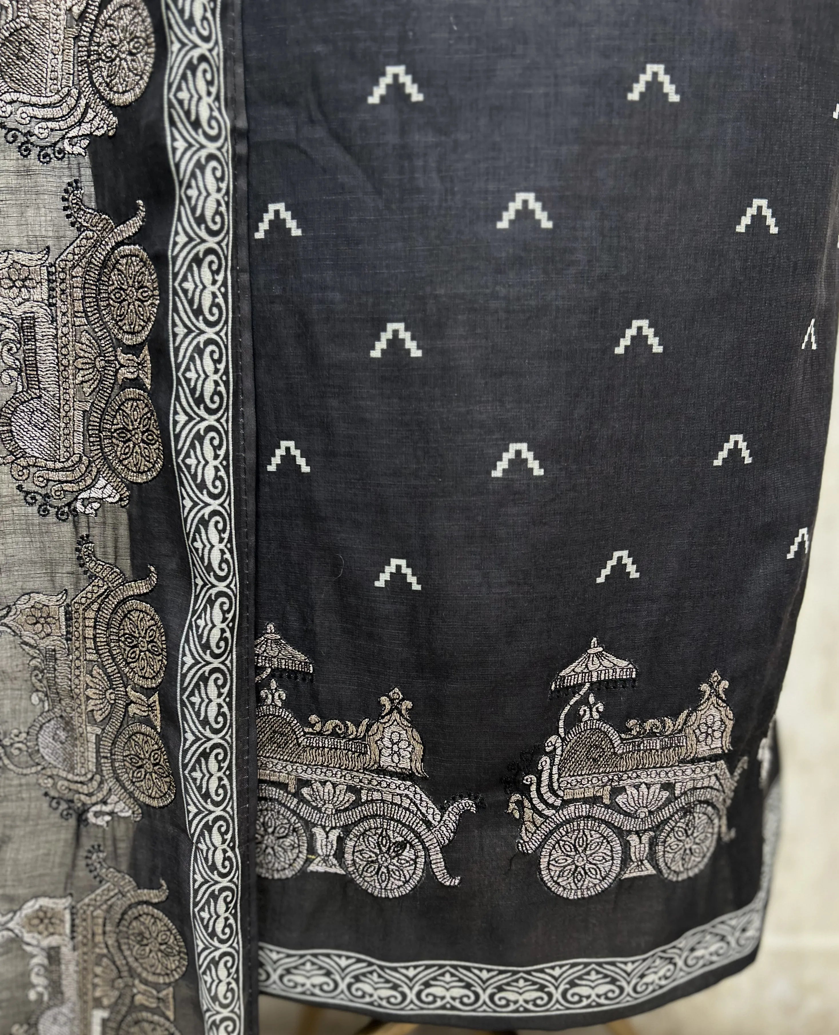 Monochrome Muse Linen Unstitched Suits