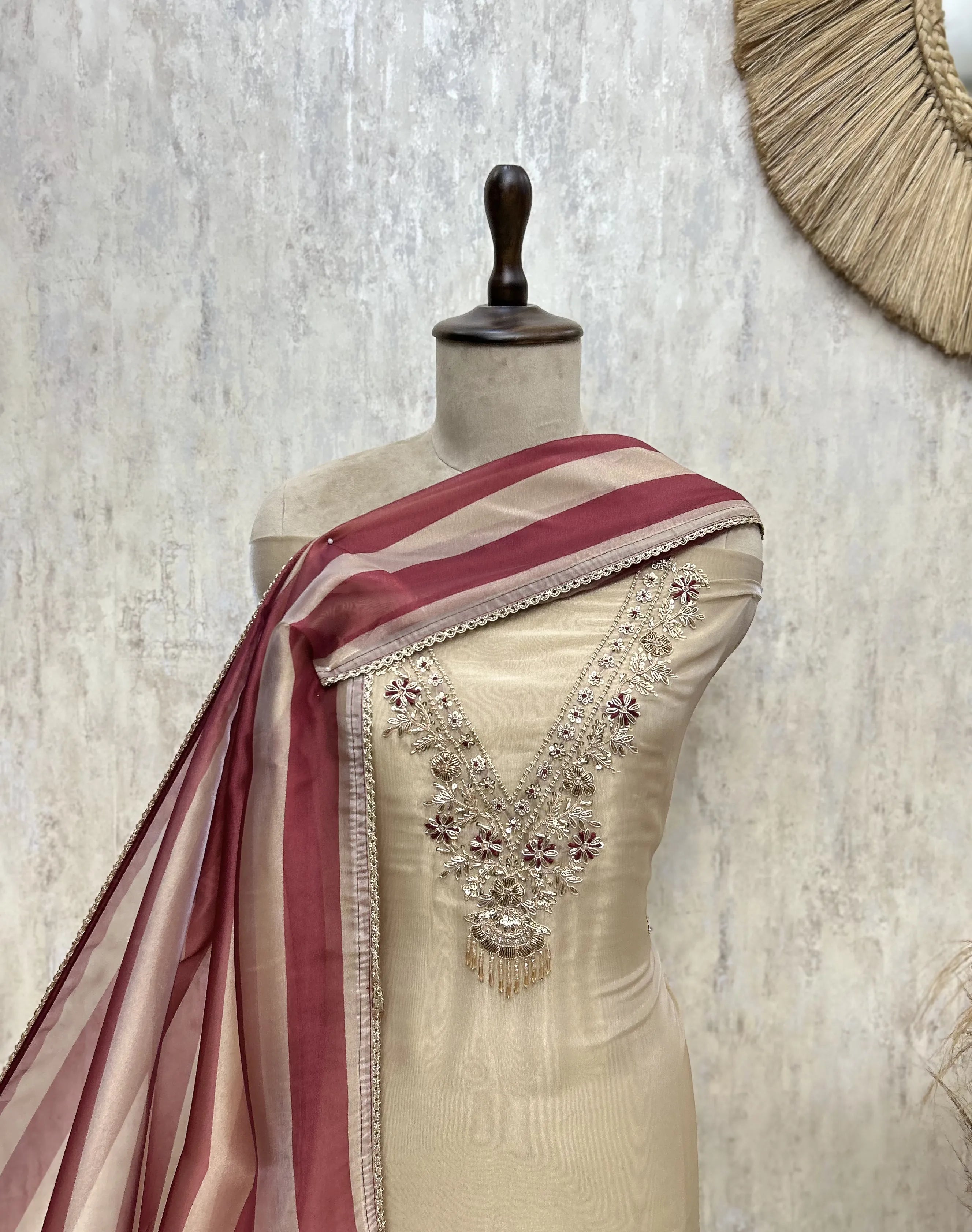Intricate Detailing Tissue  Unstitched Suits