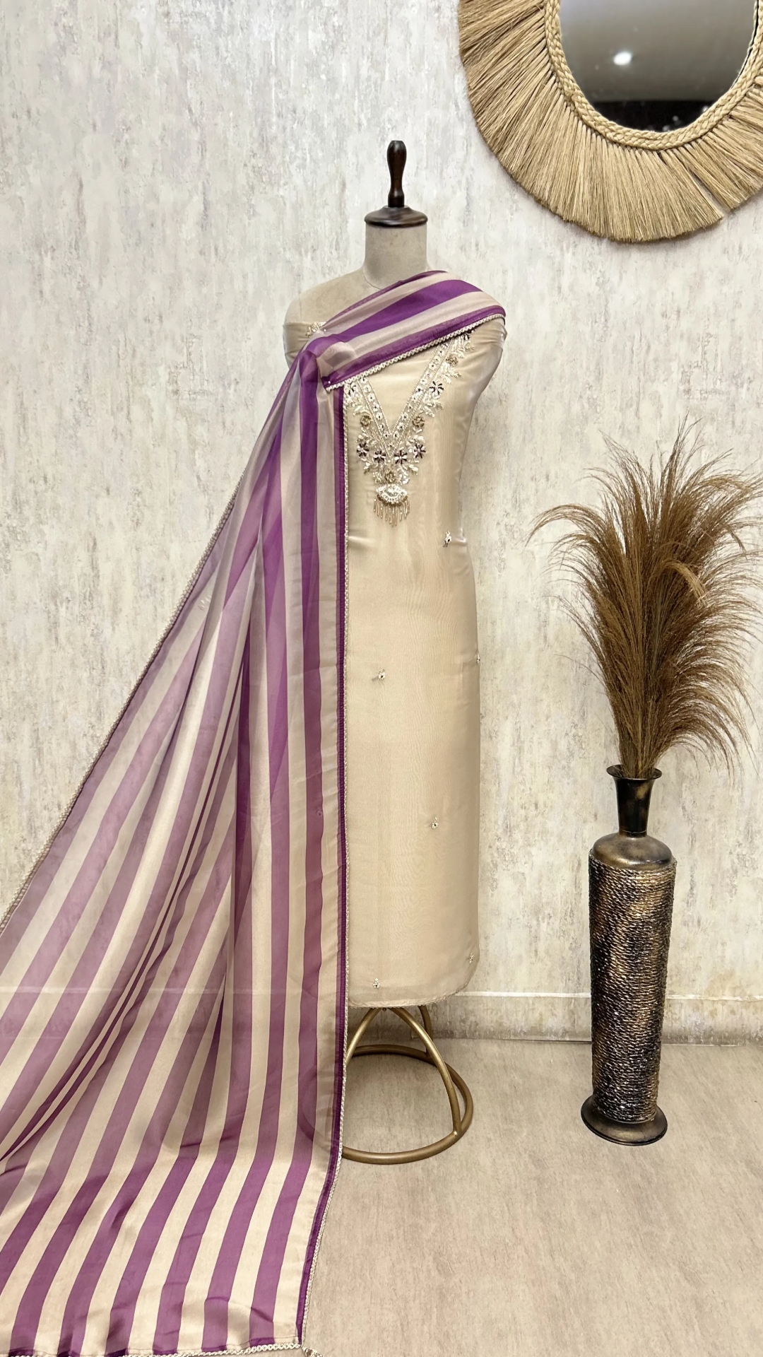 Intricate Detailing Tissue  Unstitched Suits
