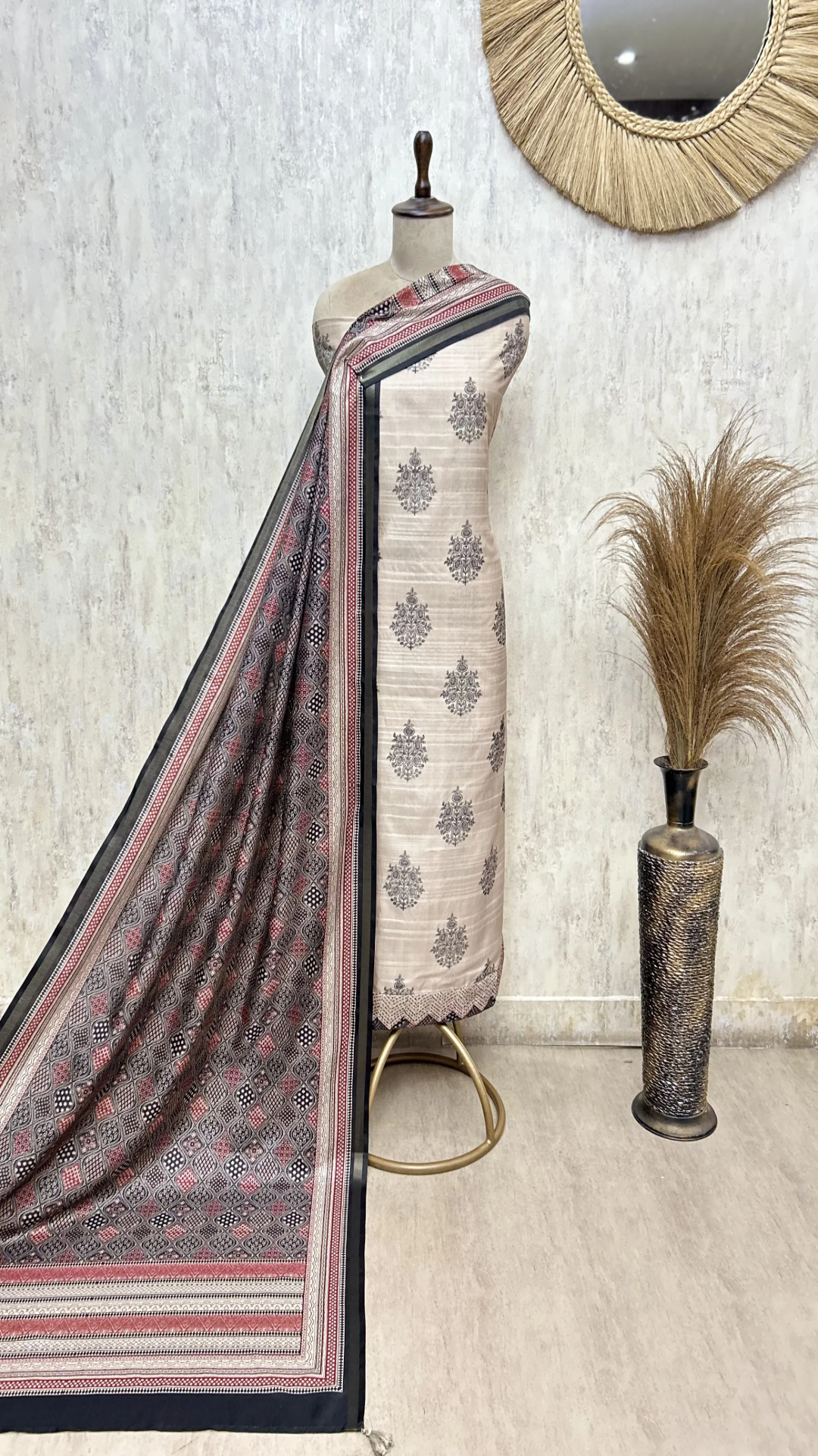 A Symphony of Heritage in Tussar Silk Unstitched Suits
