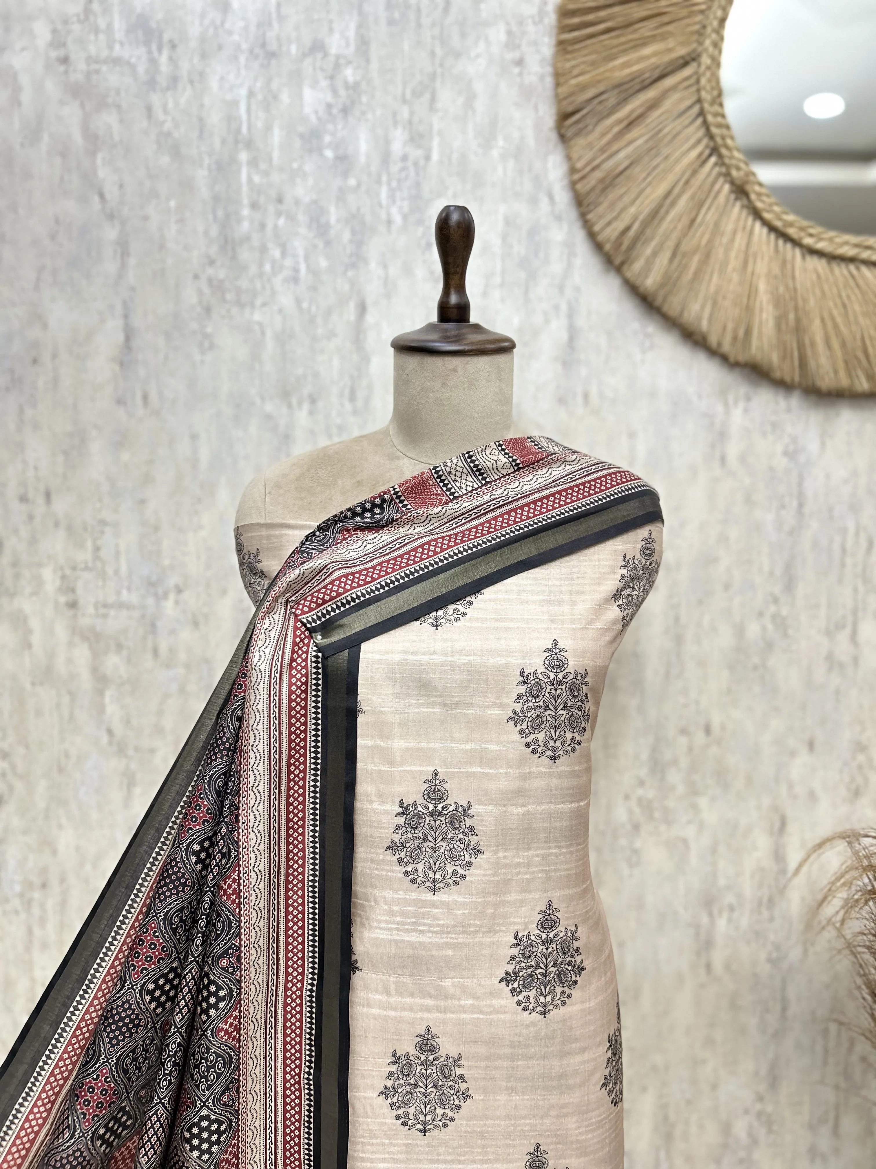 A Symphony of Heritage in Tussar Silk Unstitched Suits