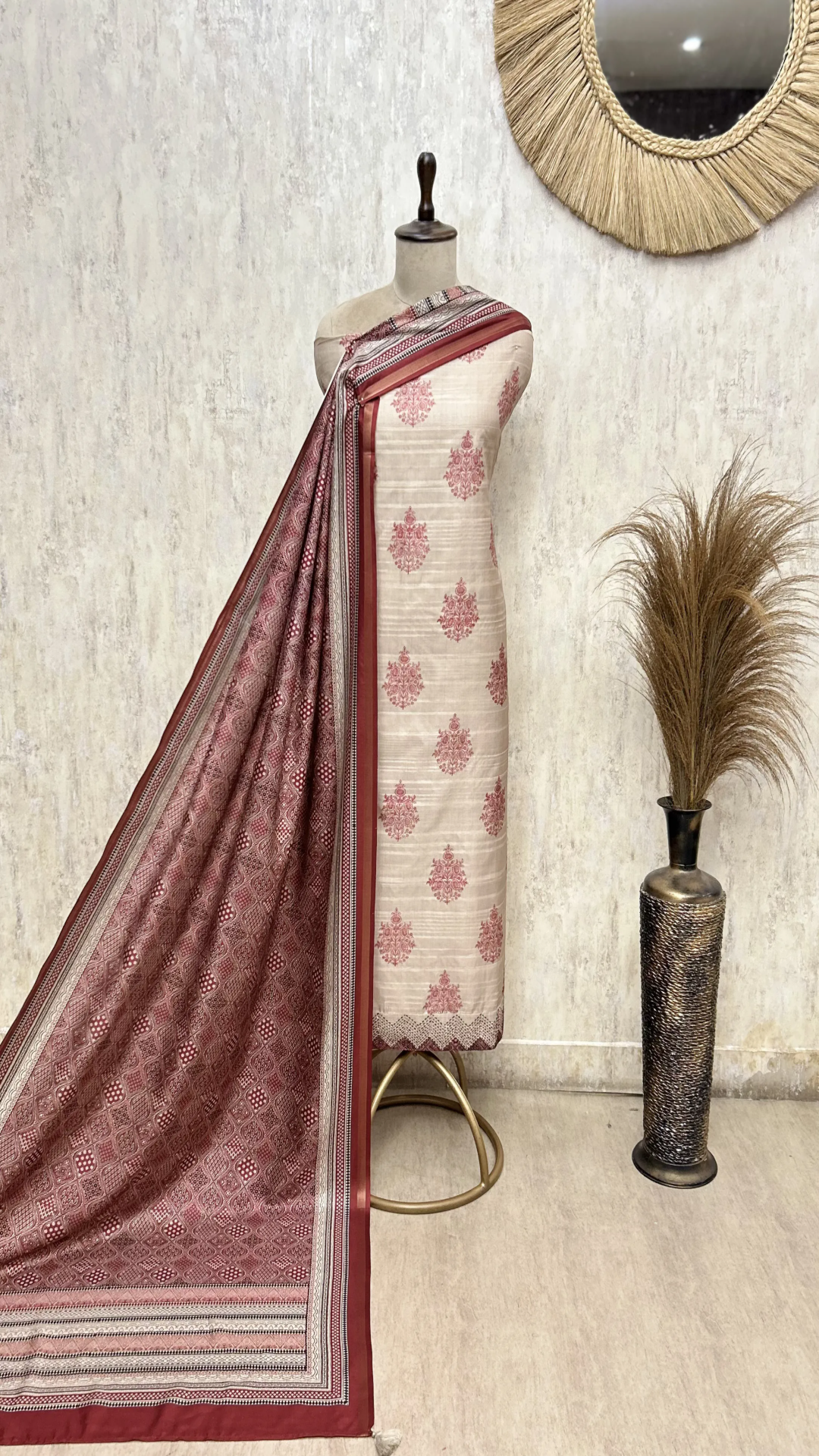 A Symphony of Heritage in Tussar Silk Unstitched Suits