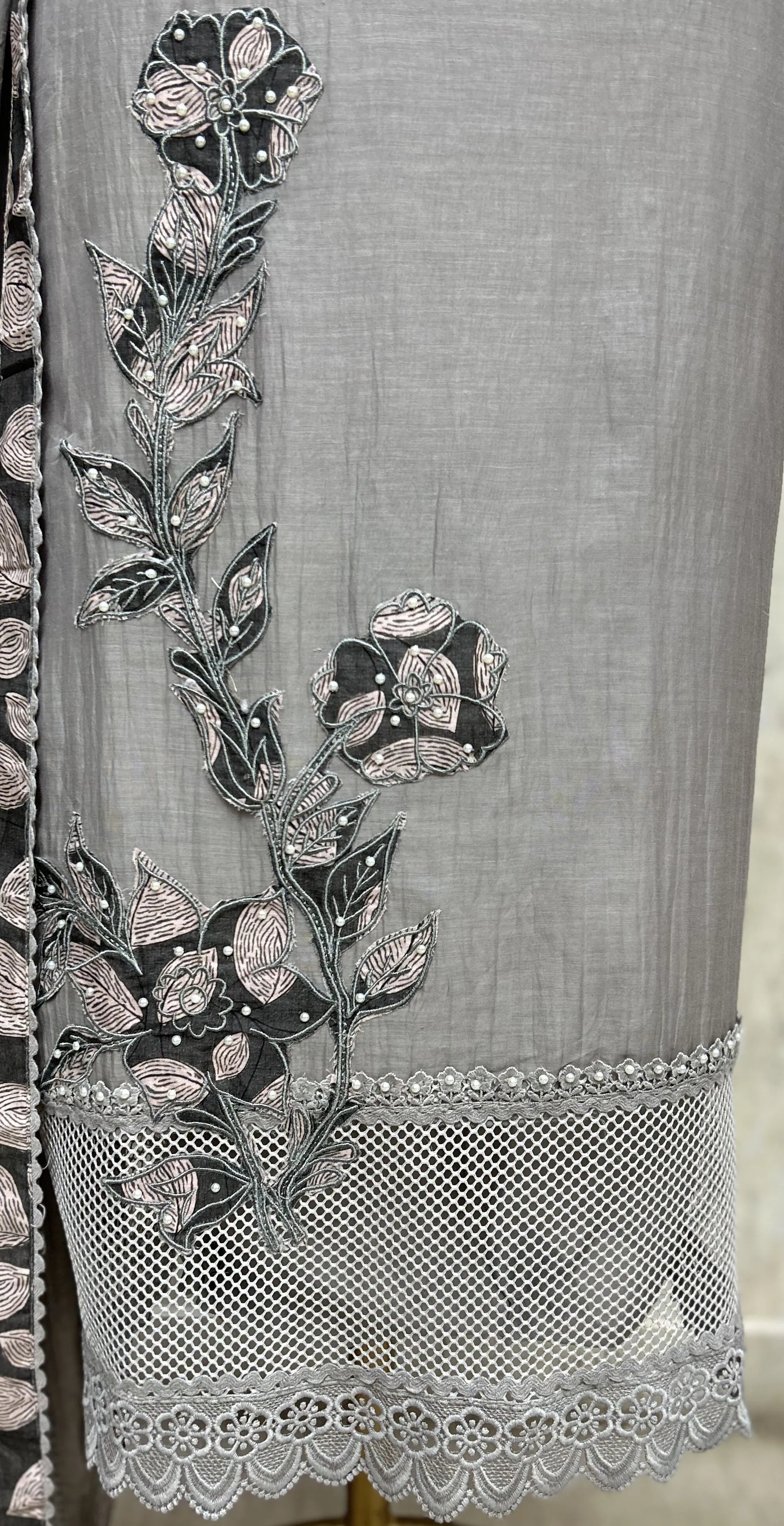 Aqua Embroidered Elegance Mul cotton Unstitched suit