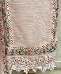 Pastel Floral Embroidered Mul cotton Unstitched suit