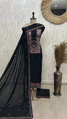 Midnight Embroidered mul cotton Unstitched suit