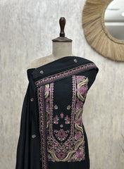 Midnight Embroidered mul cotton Unstitched suit