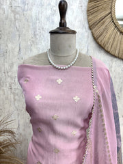 Hand Work Tissue Unstitched Suit Set