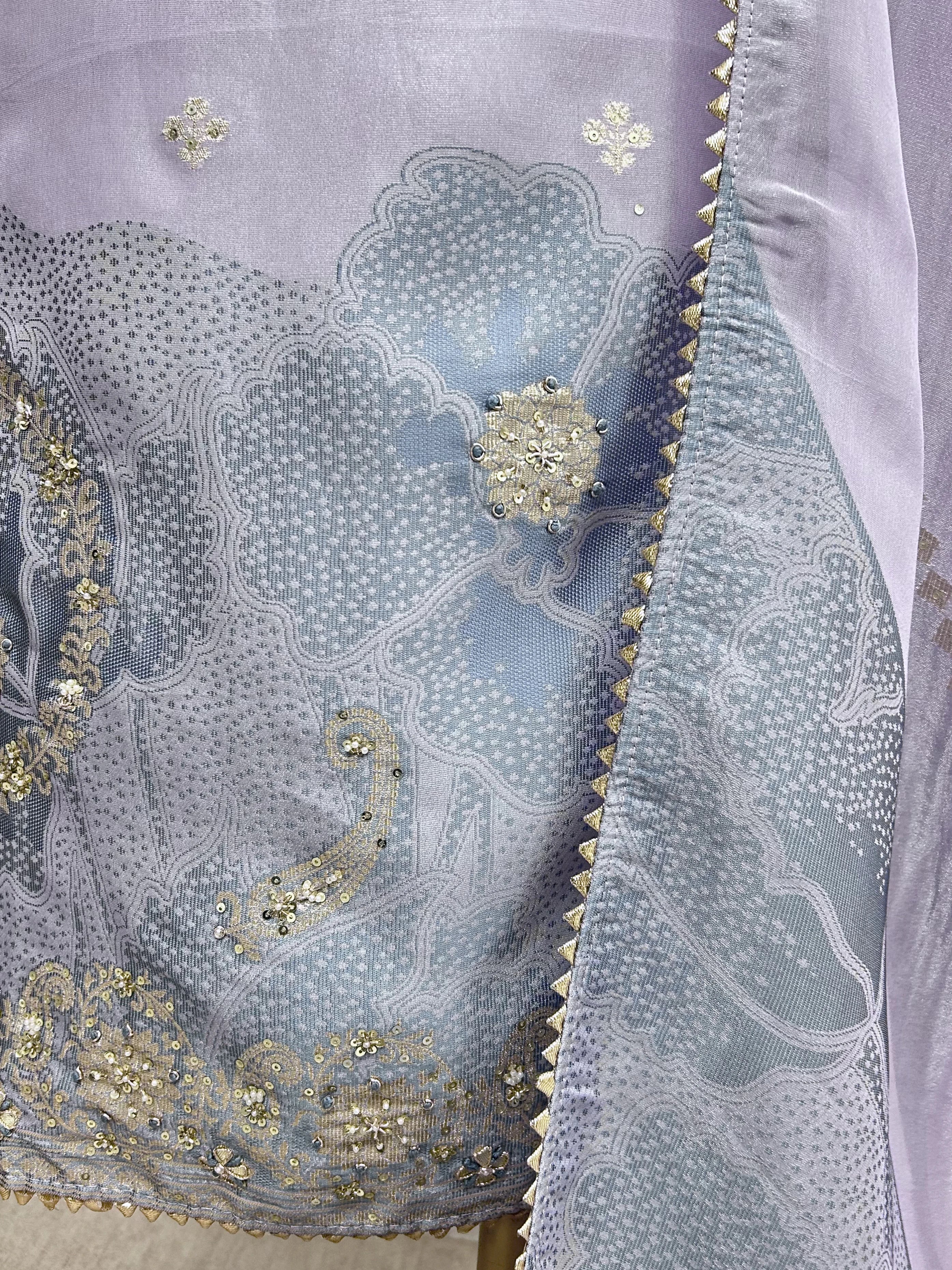 Hand Work Tissue Unstitched Suit Set