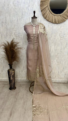 Crush Organza Unstitched suit set