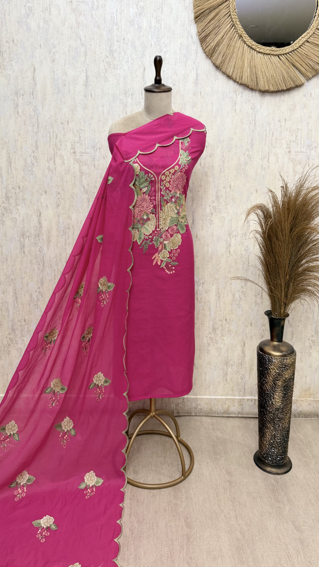 Natural Luster Of Mul Chanderi Unstitched Suits