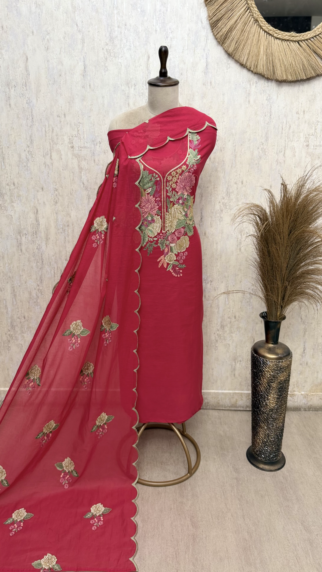 Natural Luster Of Mul Chanderi Unstitched Suits