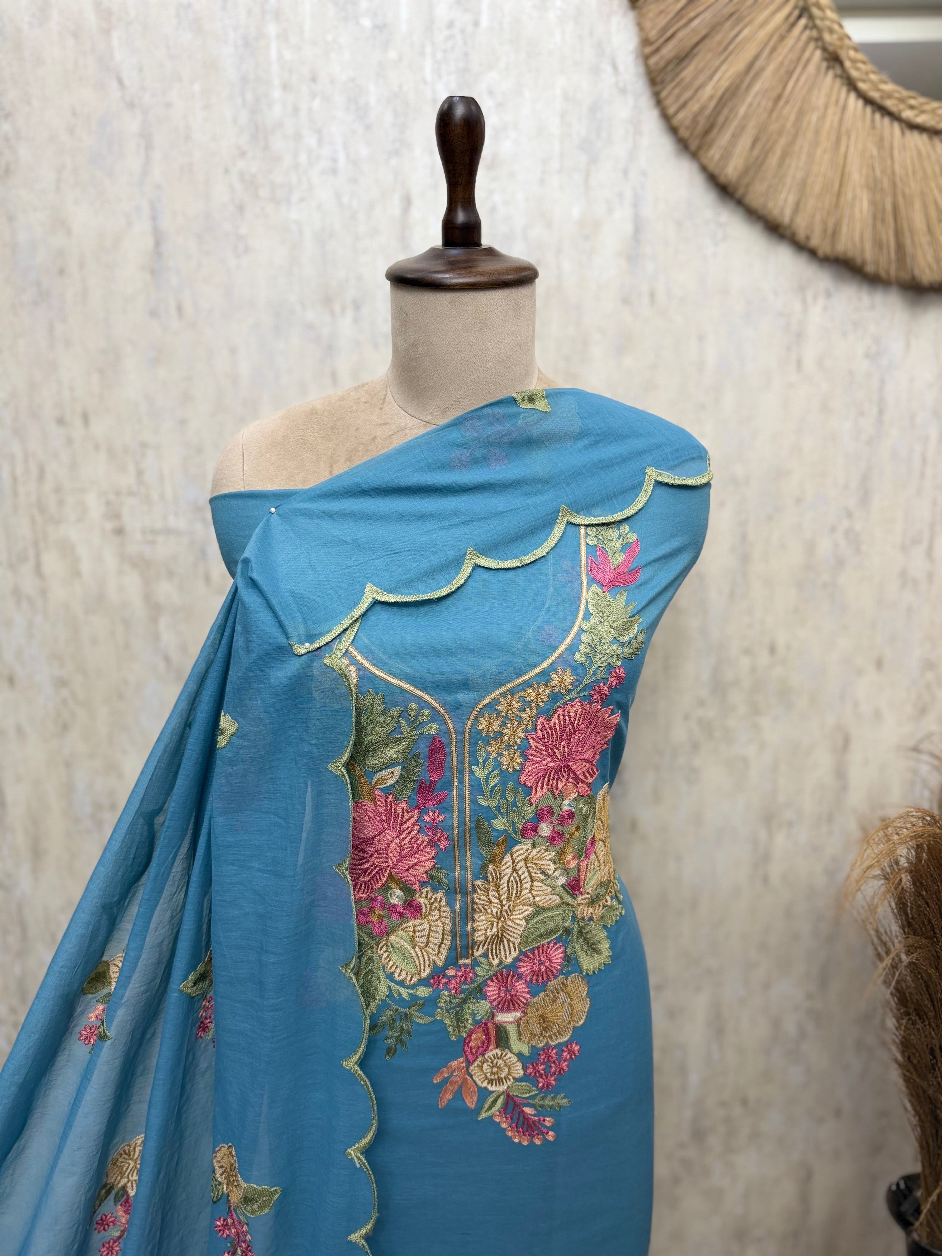 Natural Luster Of Mul Chanderi Unstitched Suits
