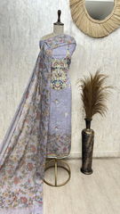 Floral Embroidered Linen Unstitched Suit
