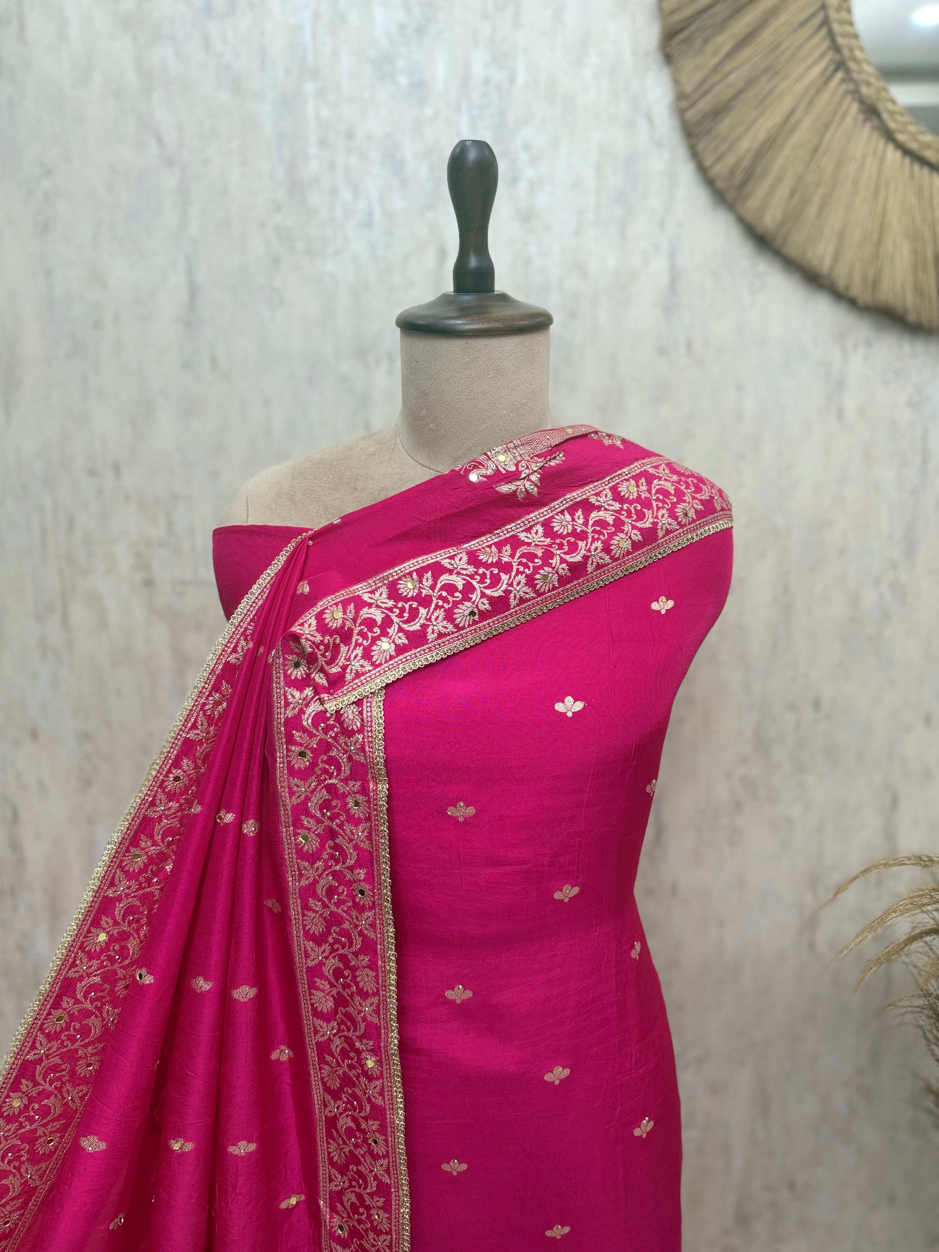 Sophistication Of Dola Silk  Unstitched Suits