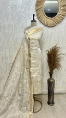 Ivory Gold Grace Kota Unstitched suit