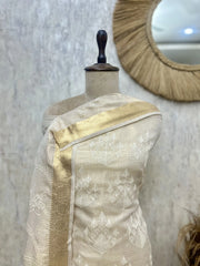 Ivory Gold Grace Kota Unstitched suit