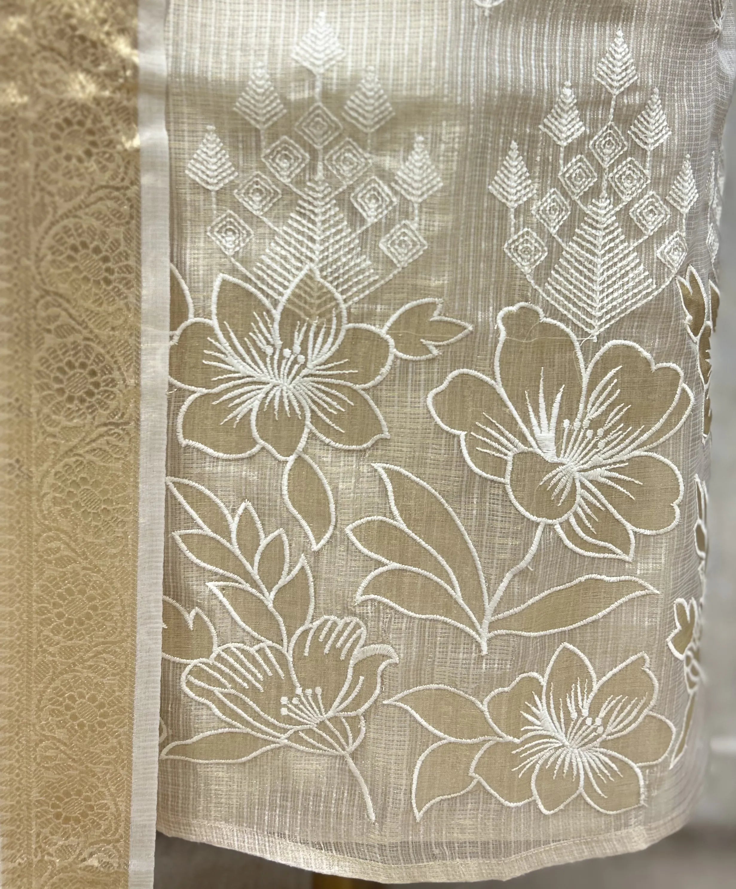 Ivory Gold Grace Kota Unstitched suit