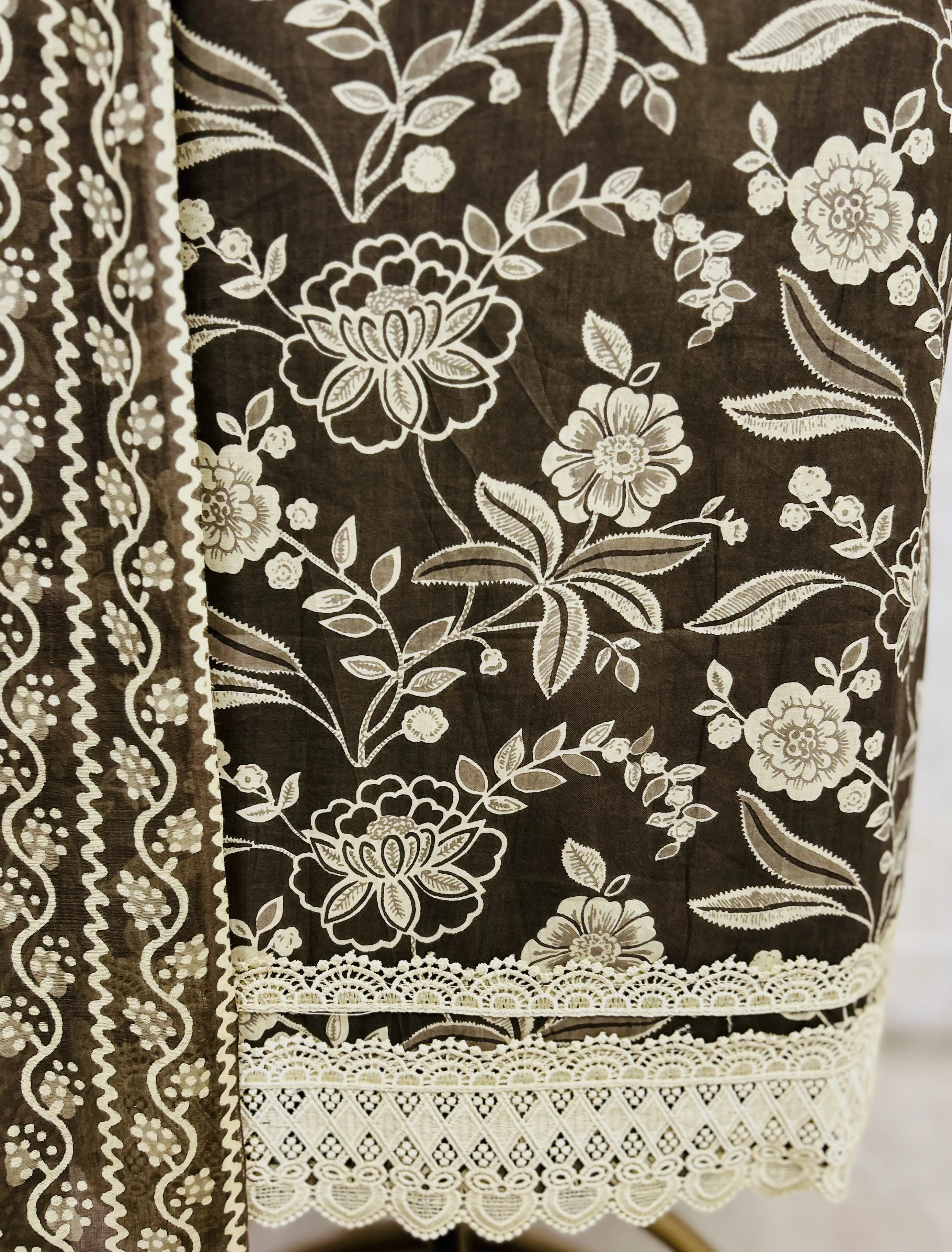 Floral print Cotton unstitched suit