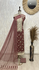 Floral Print Cotton Unstitched suit
