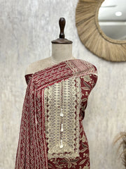 Floral Print Cotton Unstitched suit