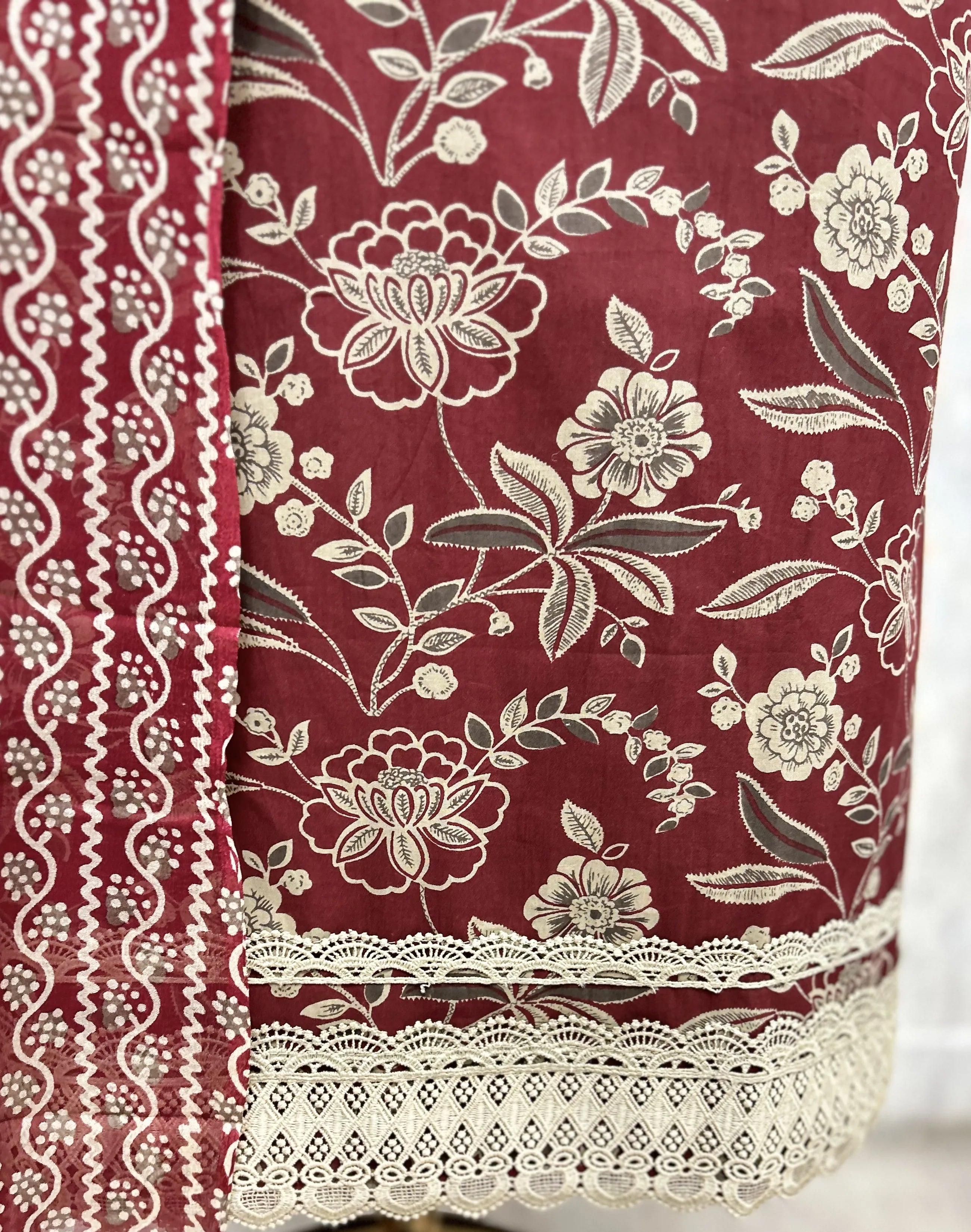 Floral Print Cotton Unstitched suit