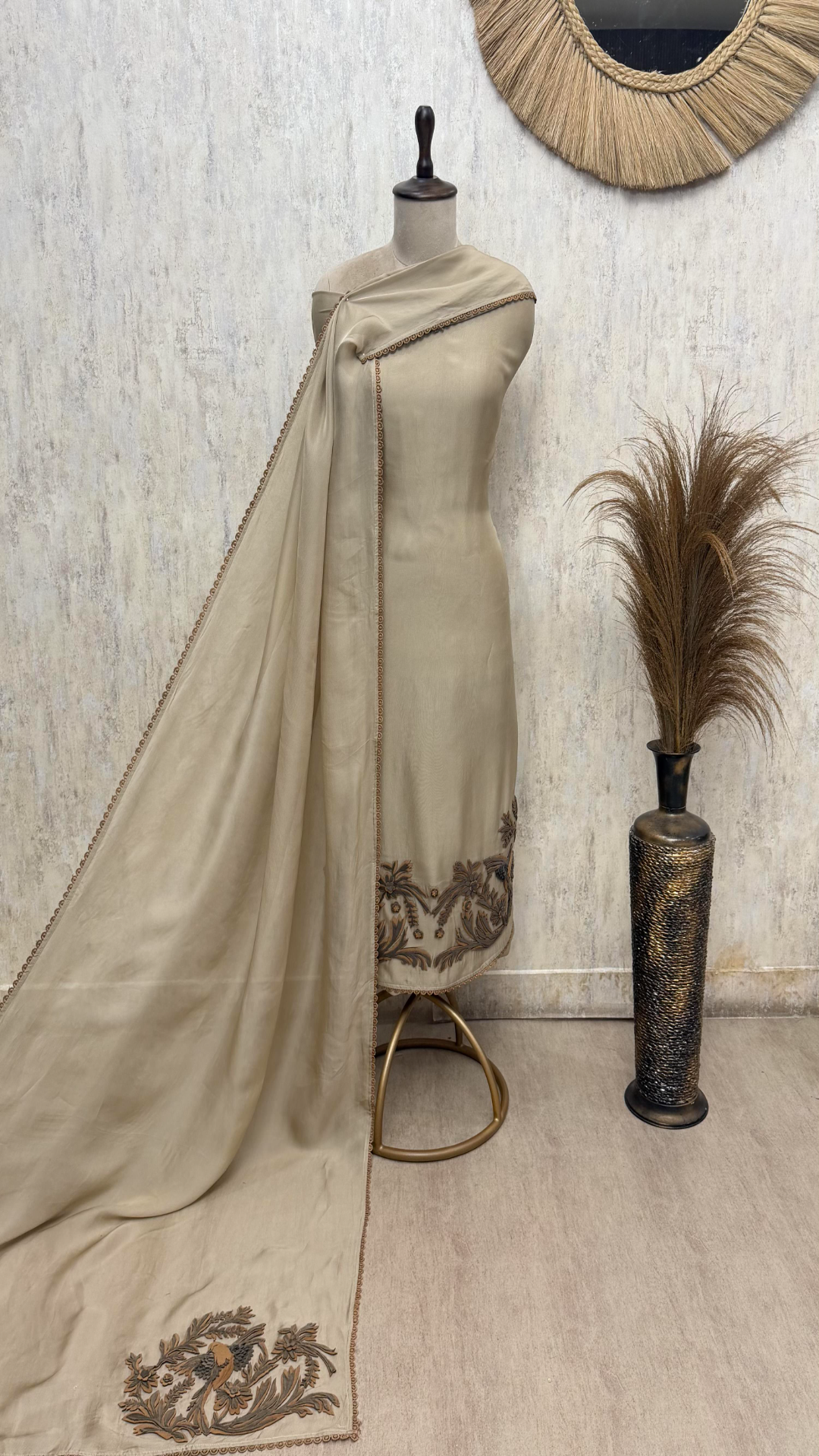 Luxurious Twill Organza Unstitched Suits