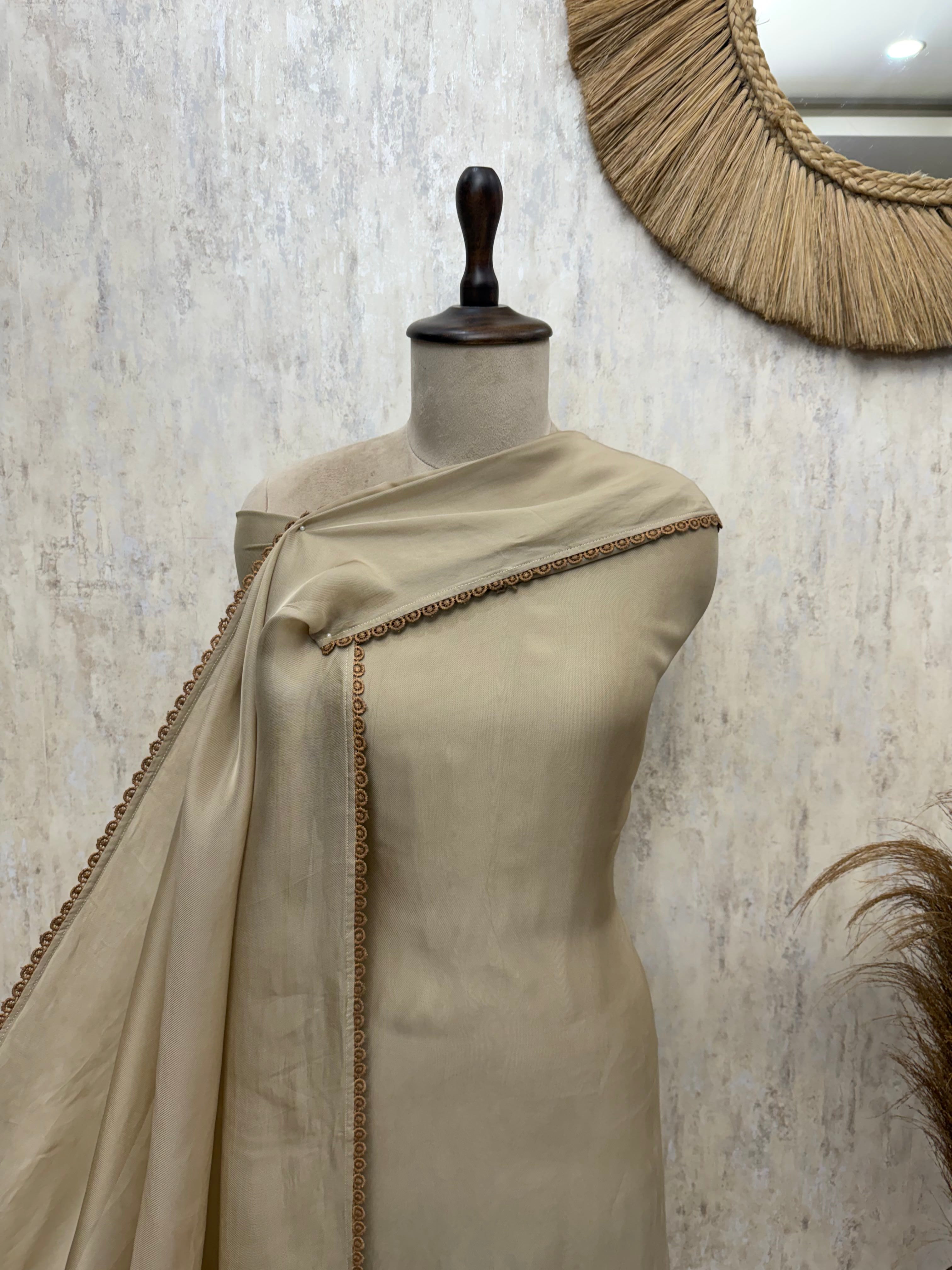 Luxurious Twill Organza Unstitched Suits