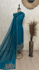 Luxurious Twill Organza Unstitched Suits