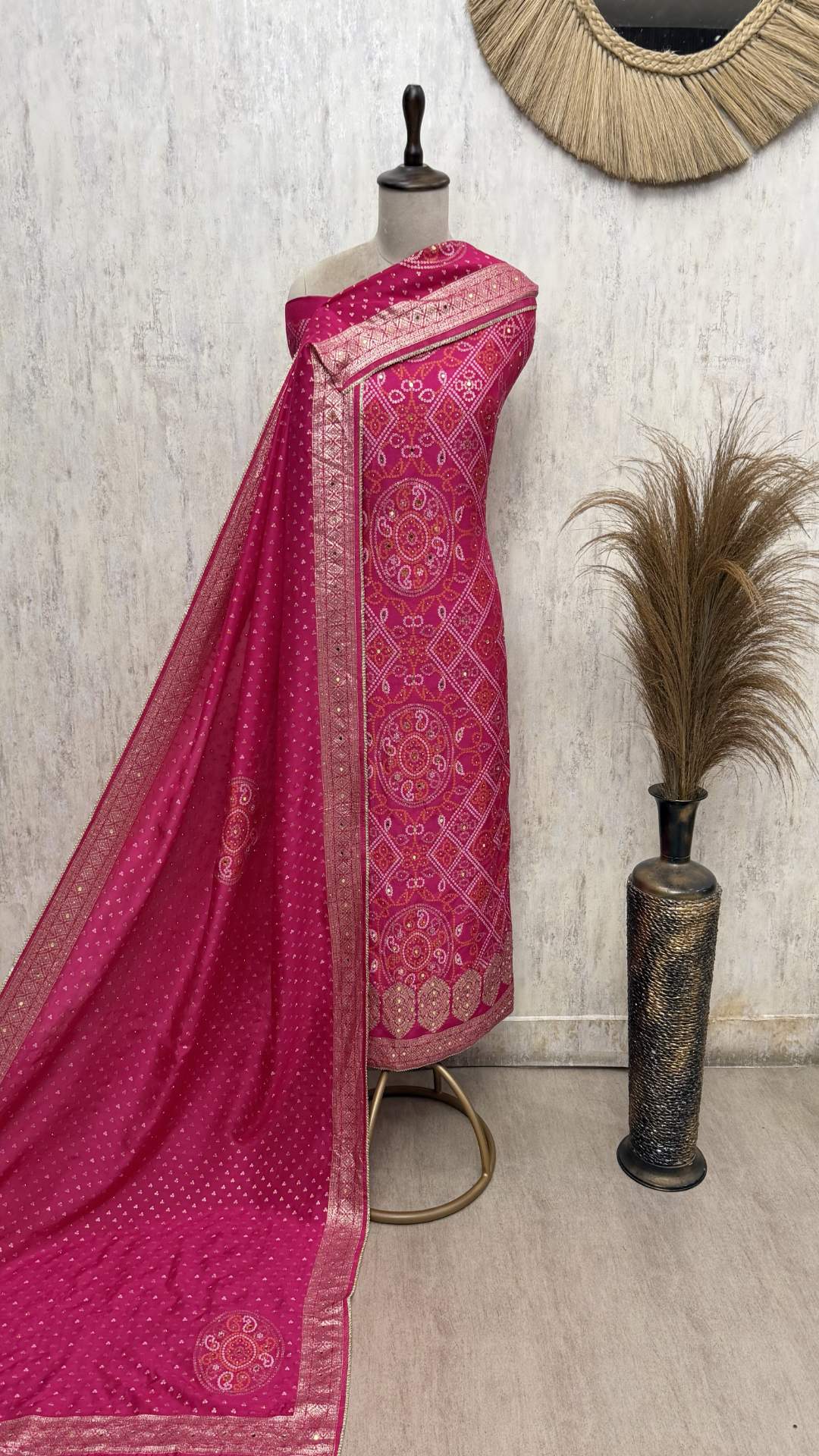 Ethereal Elegance Woven in Dola silk Unstitched Suits