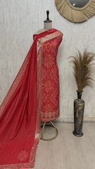 Ethereal Elegance Woven in Dola silk Unstitched Suits