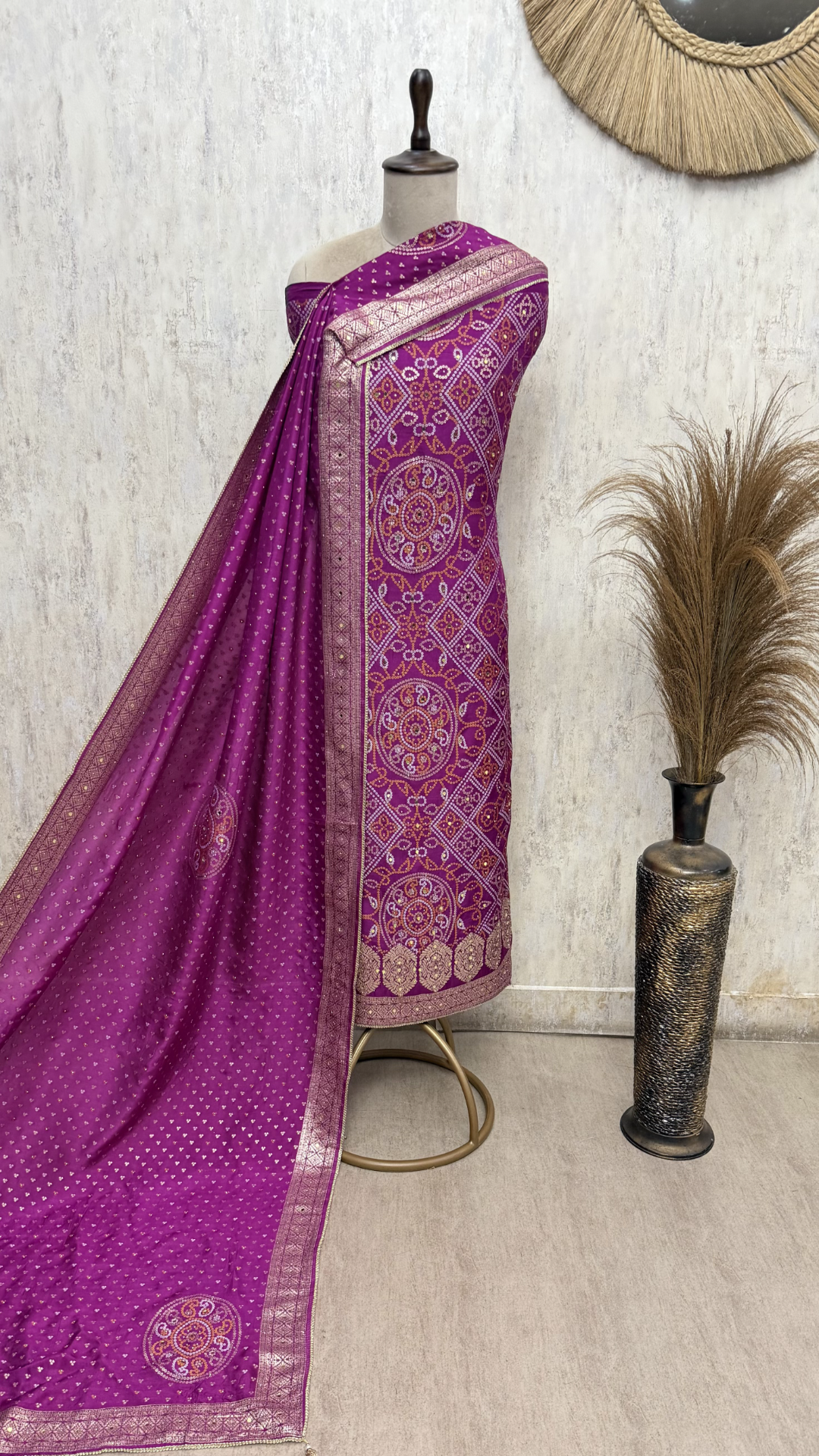 Ethereal Elegance Woven in Dola silk Unstitched Suits