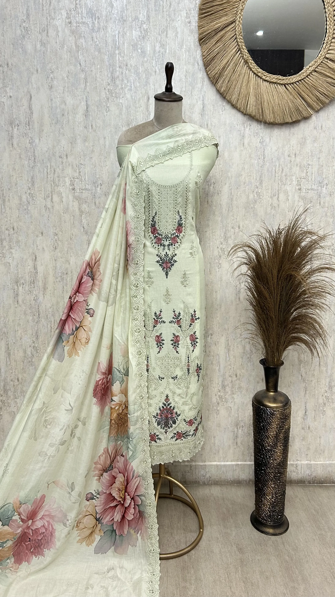 Bloom Embroidered Mul cotton Unstitched suit