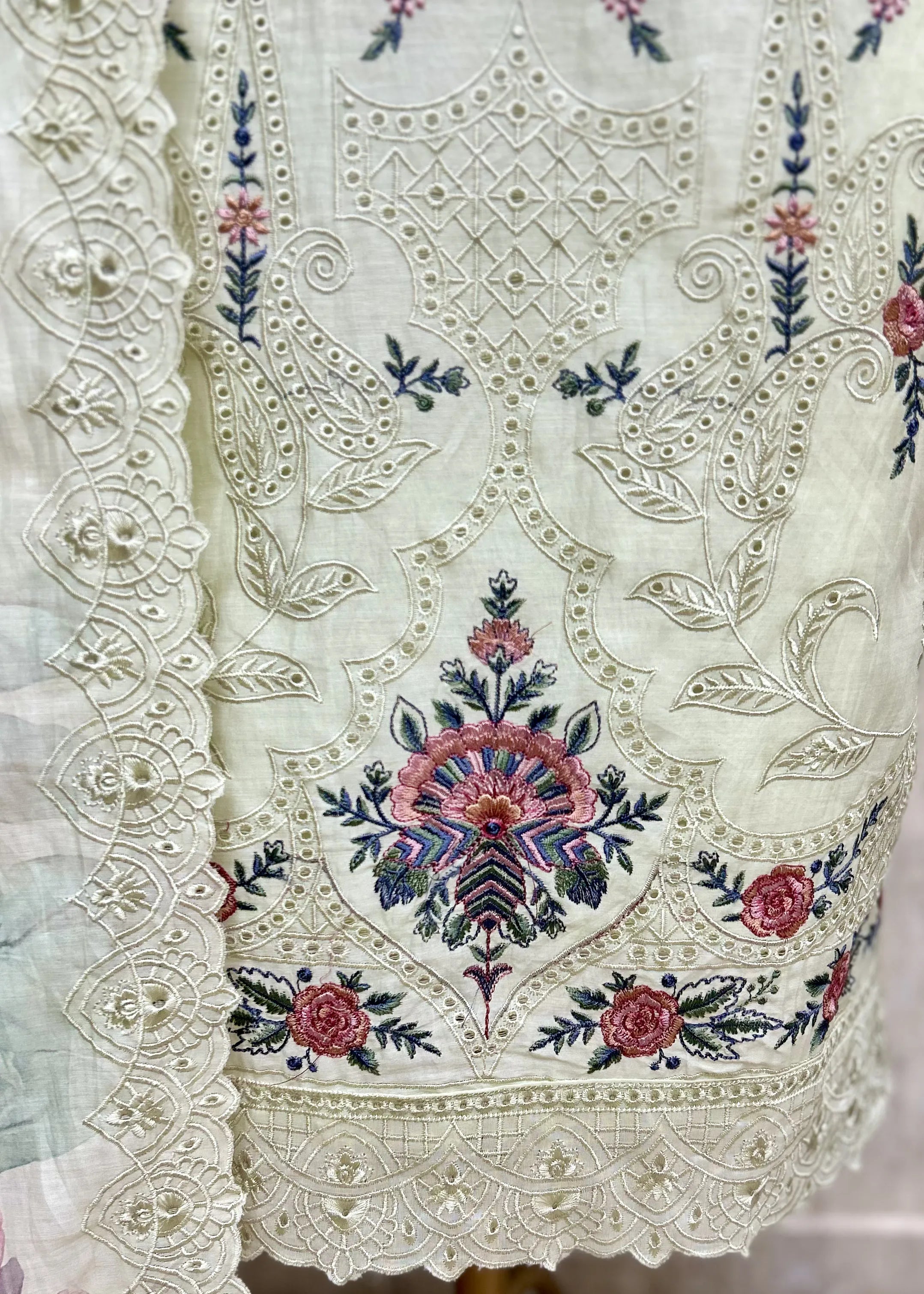 Bloom Embroidered Mul cotton Unstitched suit