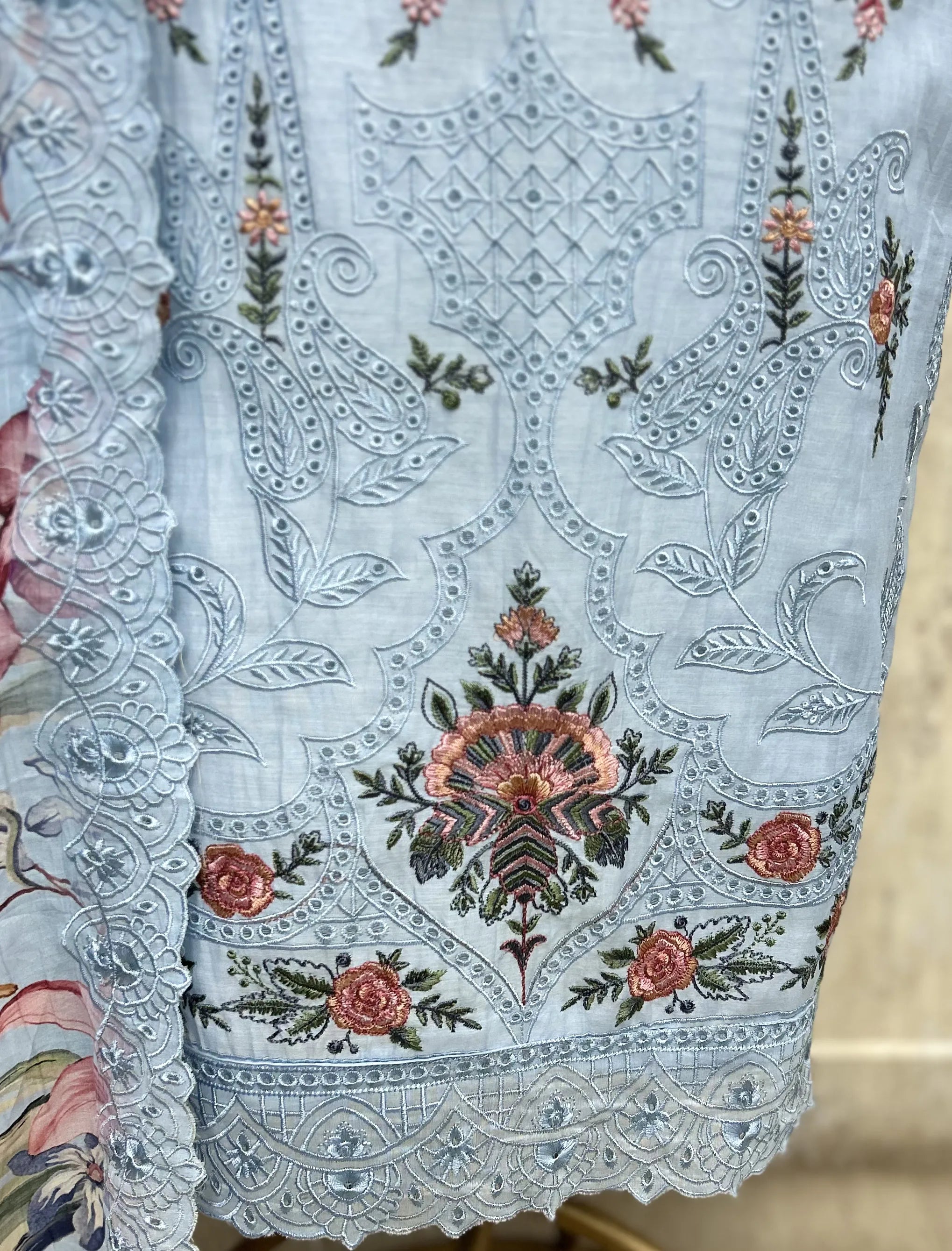 Bloom Embroidered Mul cotton Unstitched suit