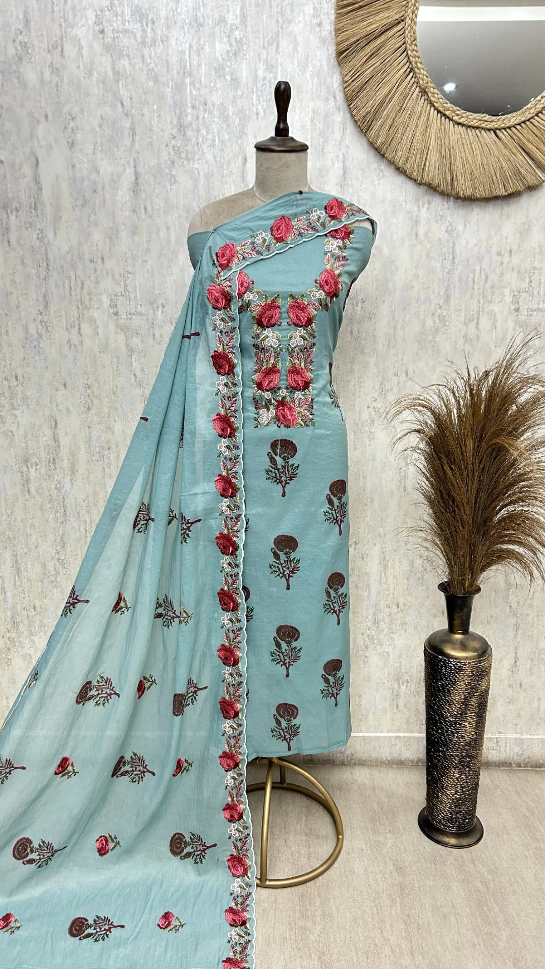 Elegance Mul chanderi Unstitched suit