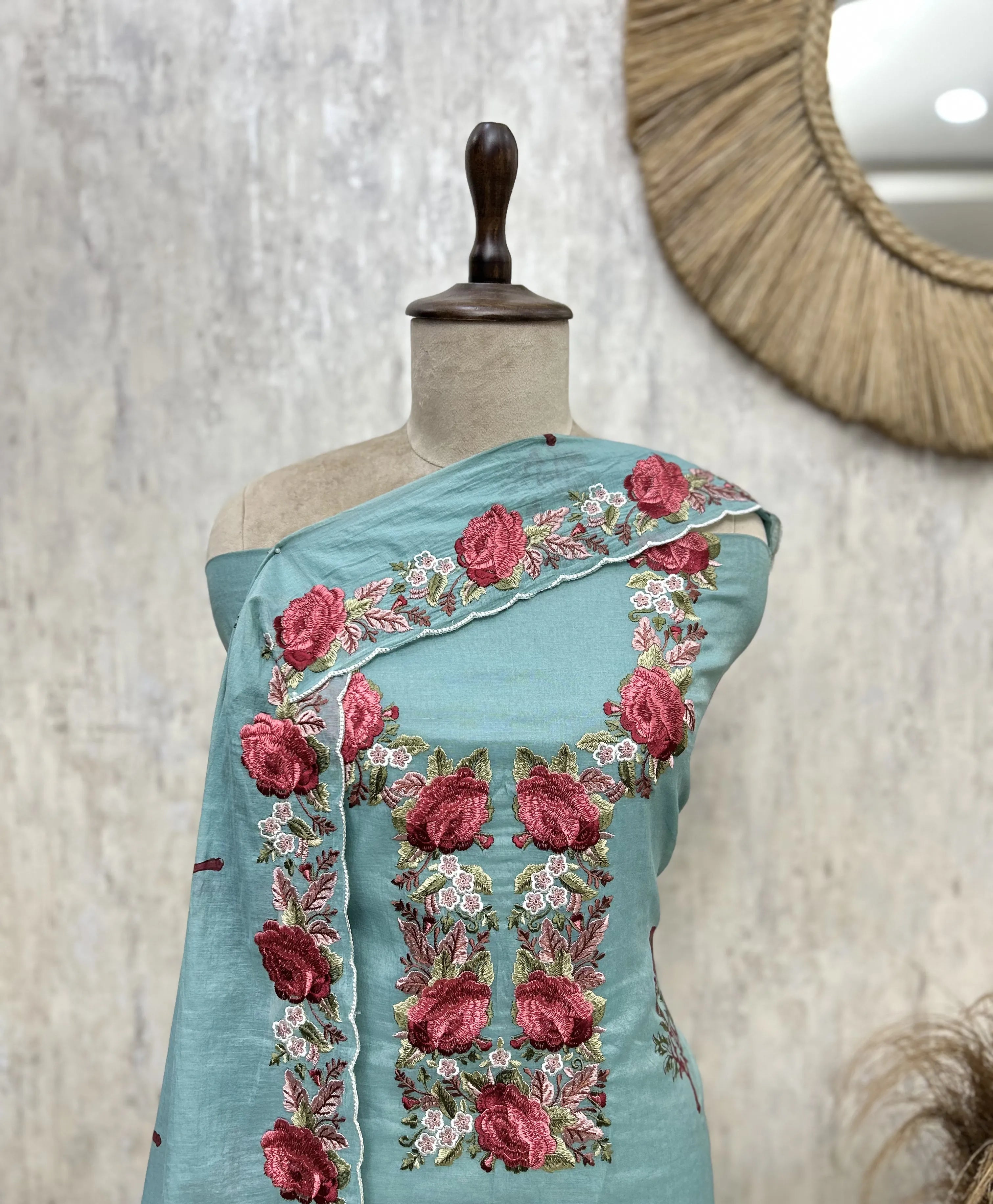 Elegance Mul chanderi Unstitched suit