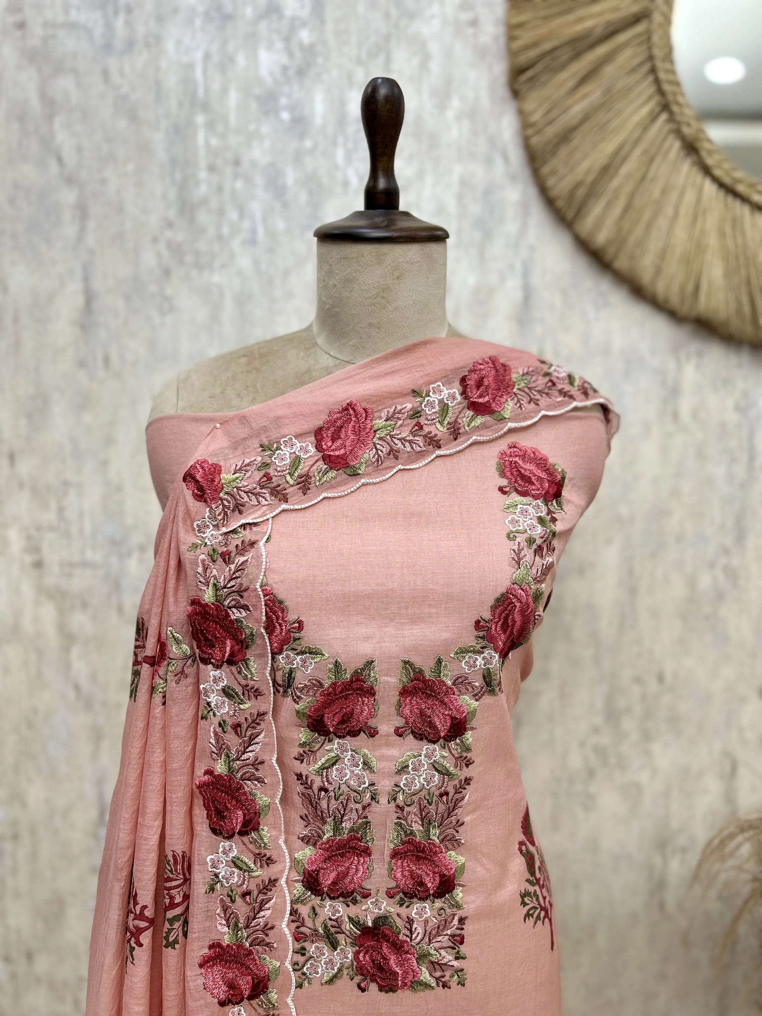 Elegance Mul chanderi Unstitched suit