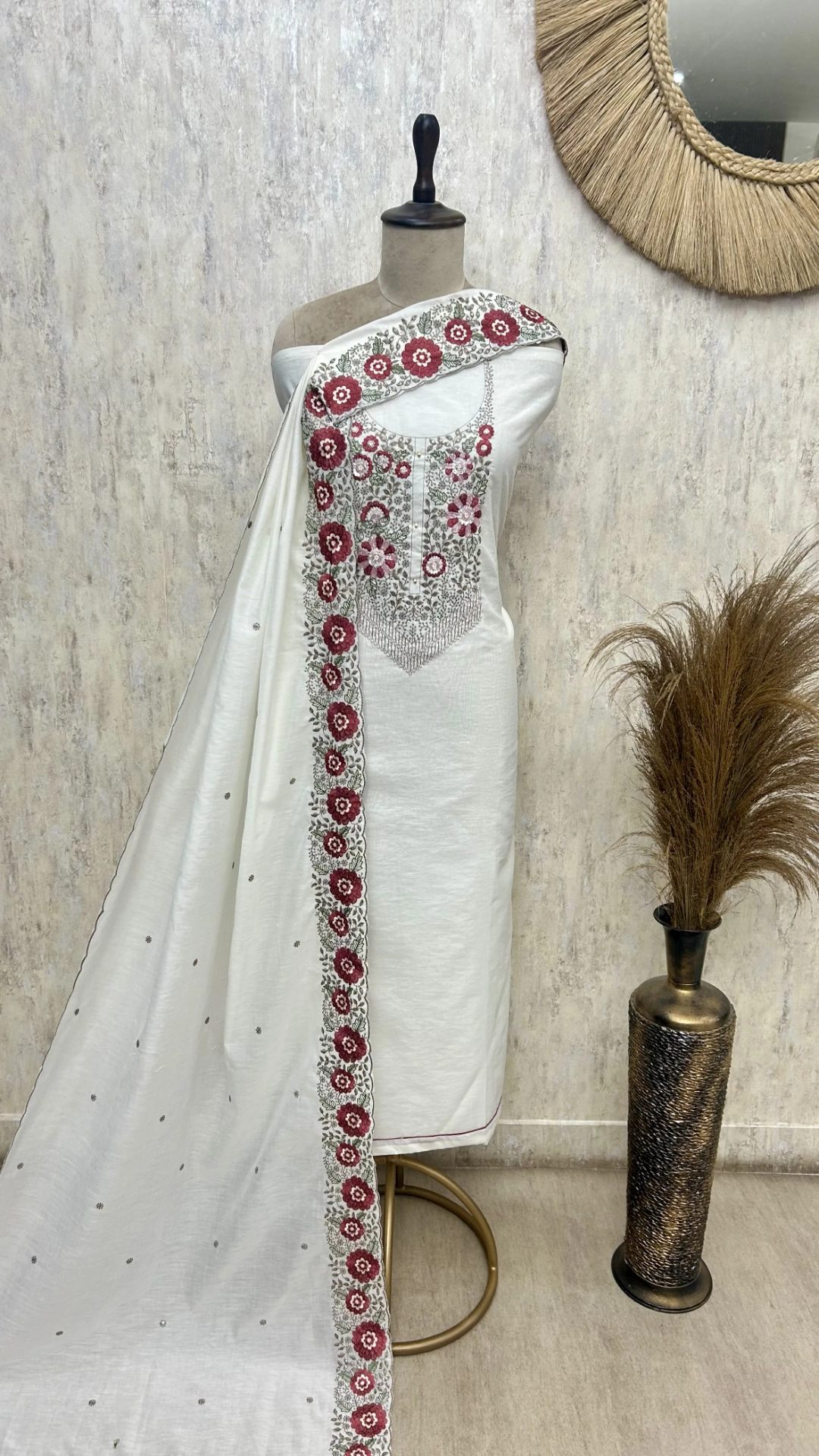 Midnight Floral Embroidered Unstitched suit