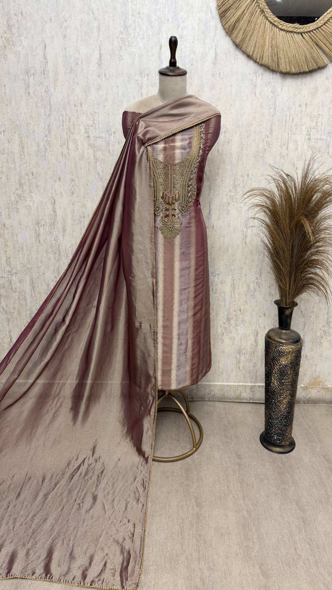 Dazzling Glass Tissue Unstitched Suits