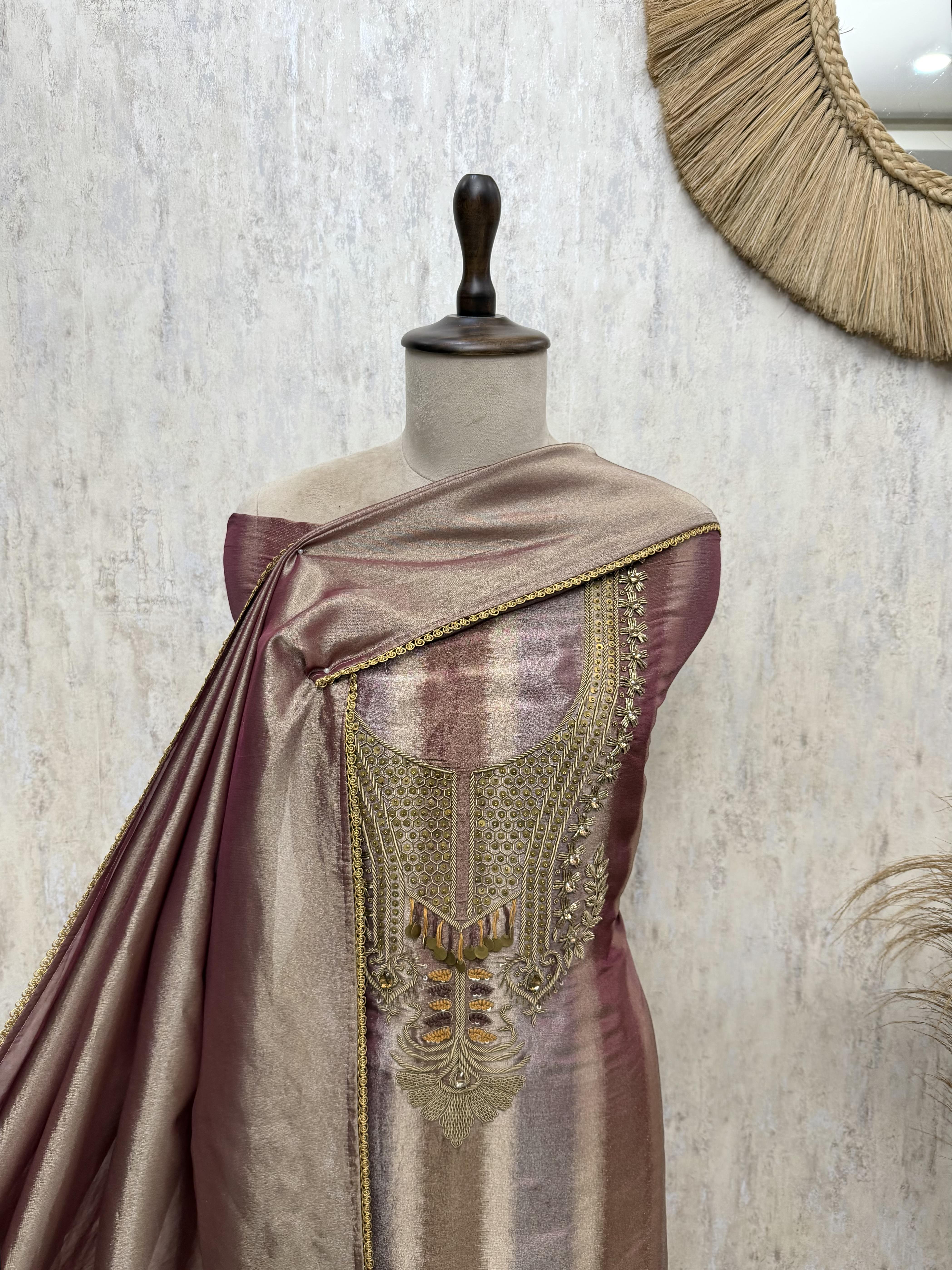 Dazzling Glass Tissue Unstitched Suits