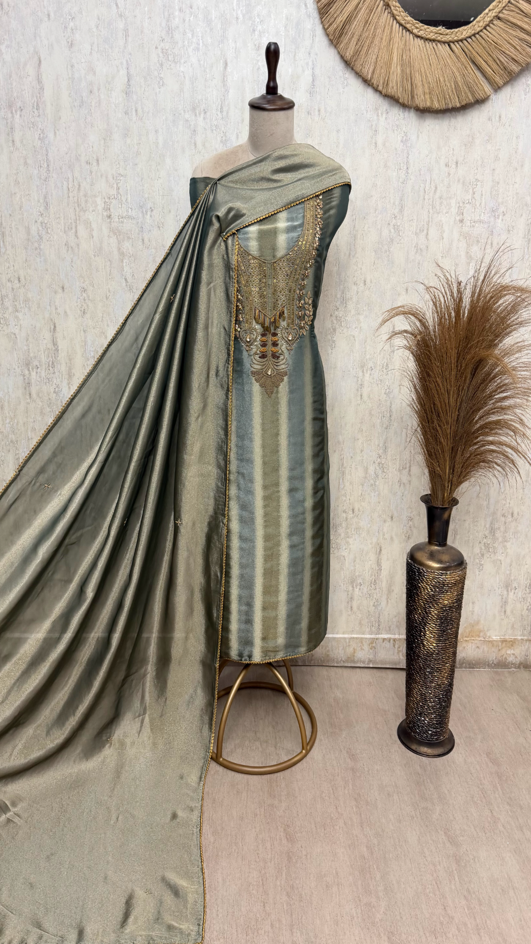 Dazzling Glass Tissue Unstitched Suits