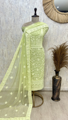 Pistachio Chikankari Grace Georgette Unstitched suit