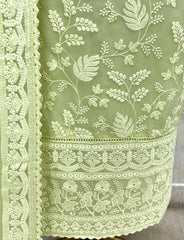 Pistachio Chikankari Grace Georgette Unstitched suit