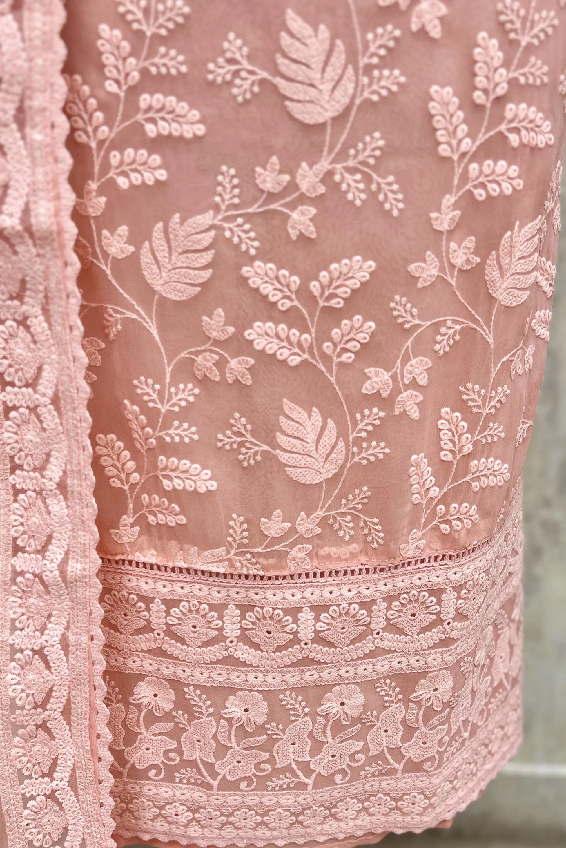 Pistachio Chikankari Grace Georgette Unstitched suit