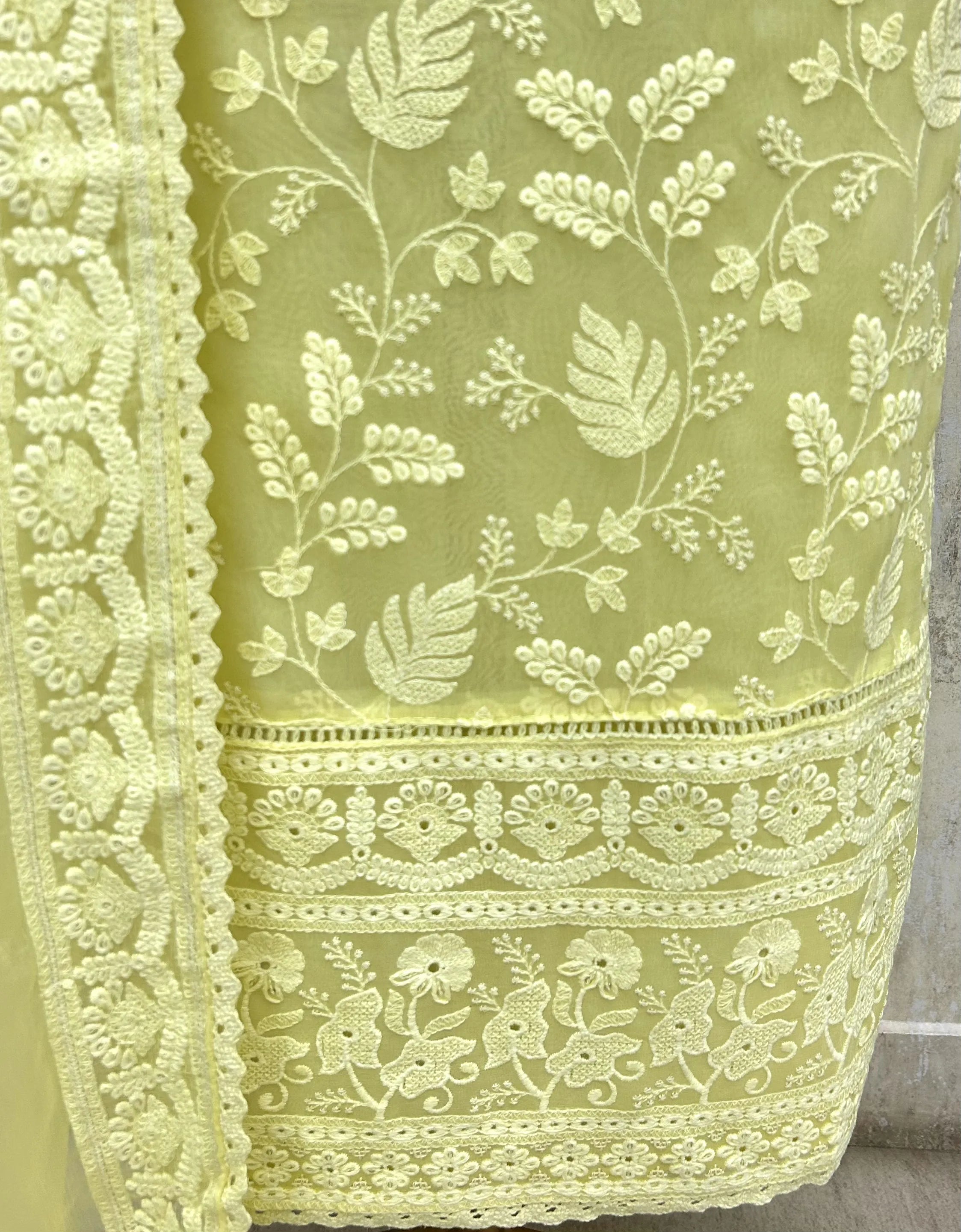 Pistachio Chikankari Grace Georgette Unstitched suit