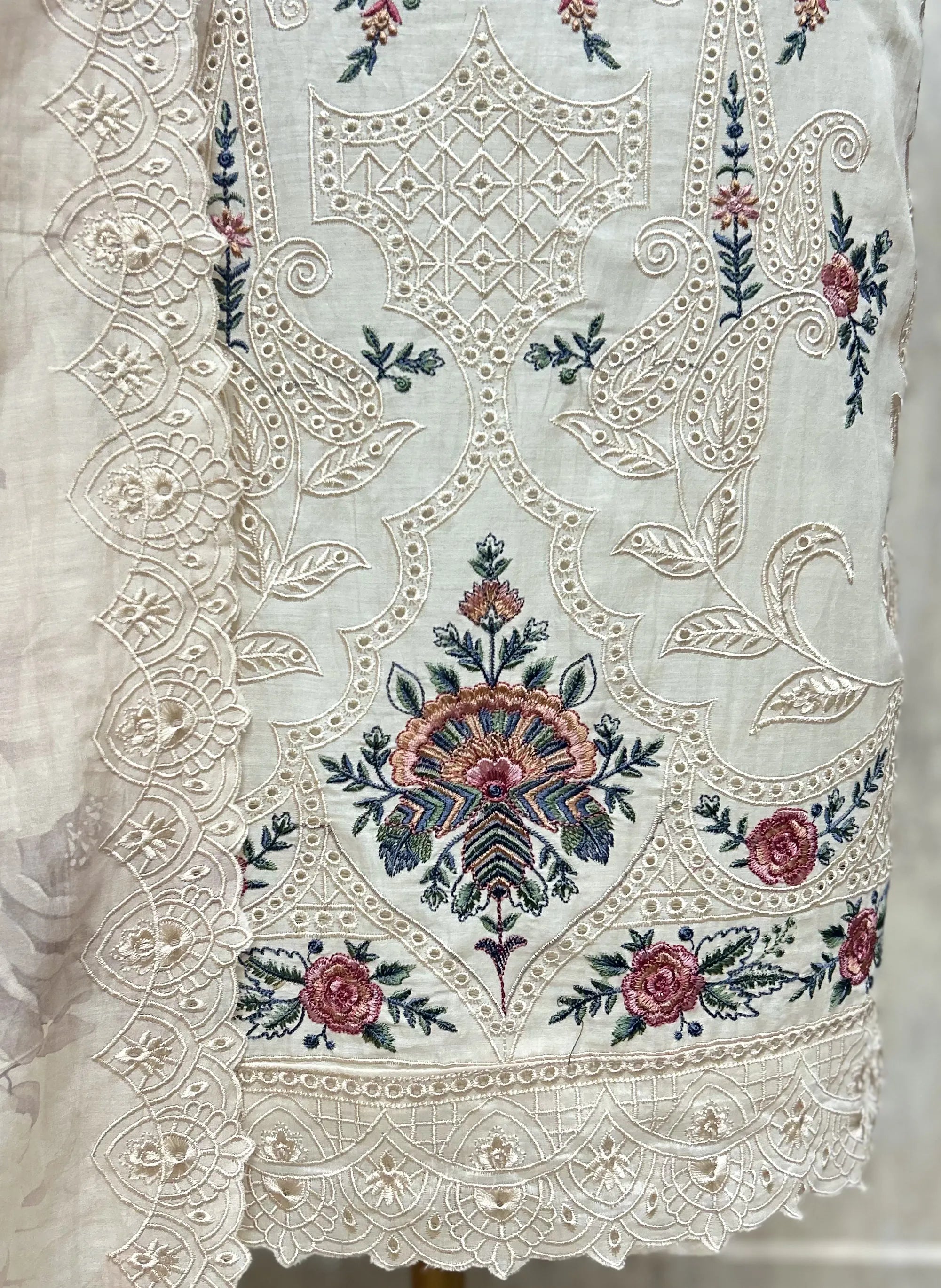 Bloom Embroidered Mul cotton Unstitched suit