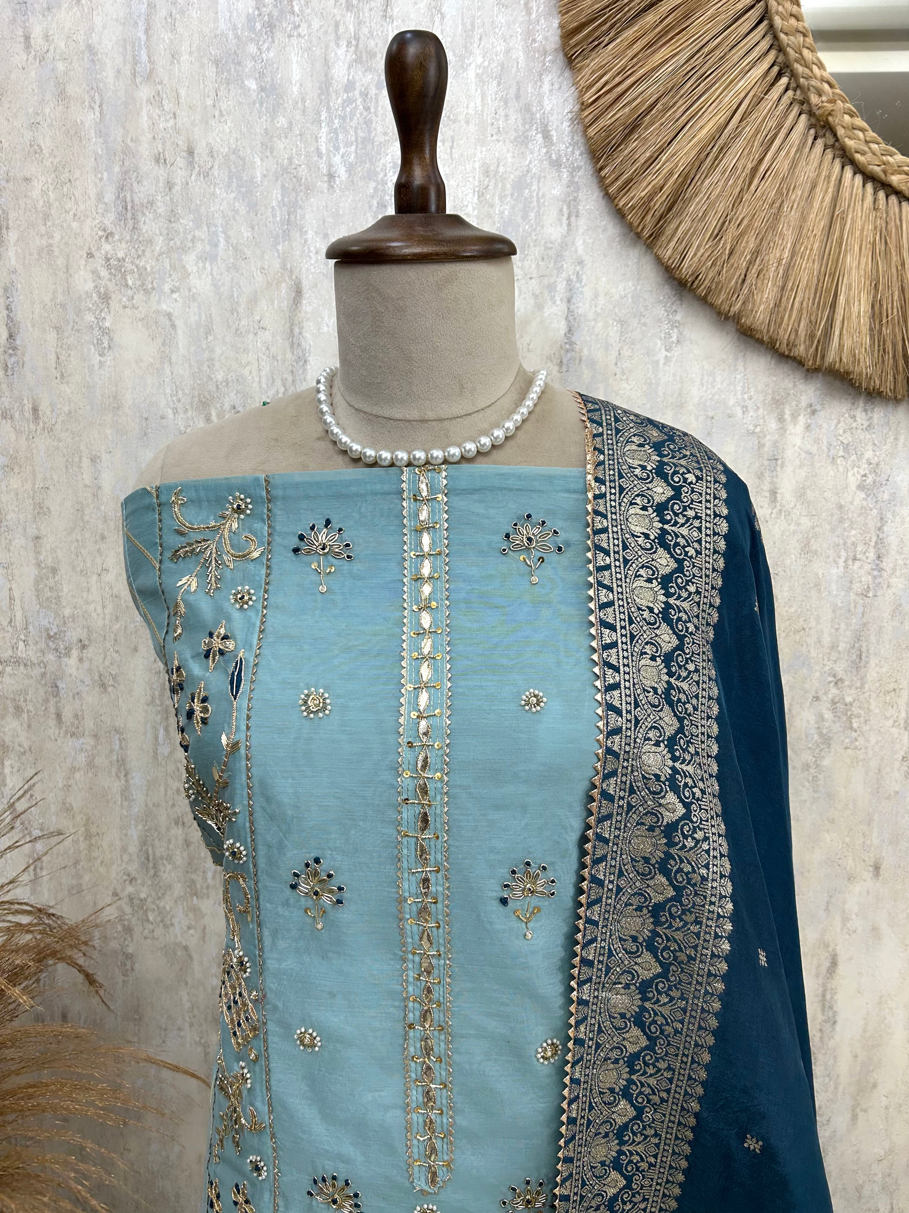 Elegant panel unstitched suit set