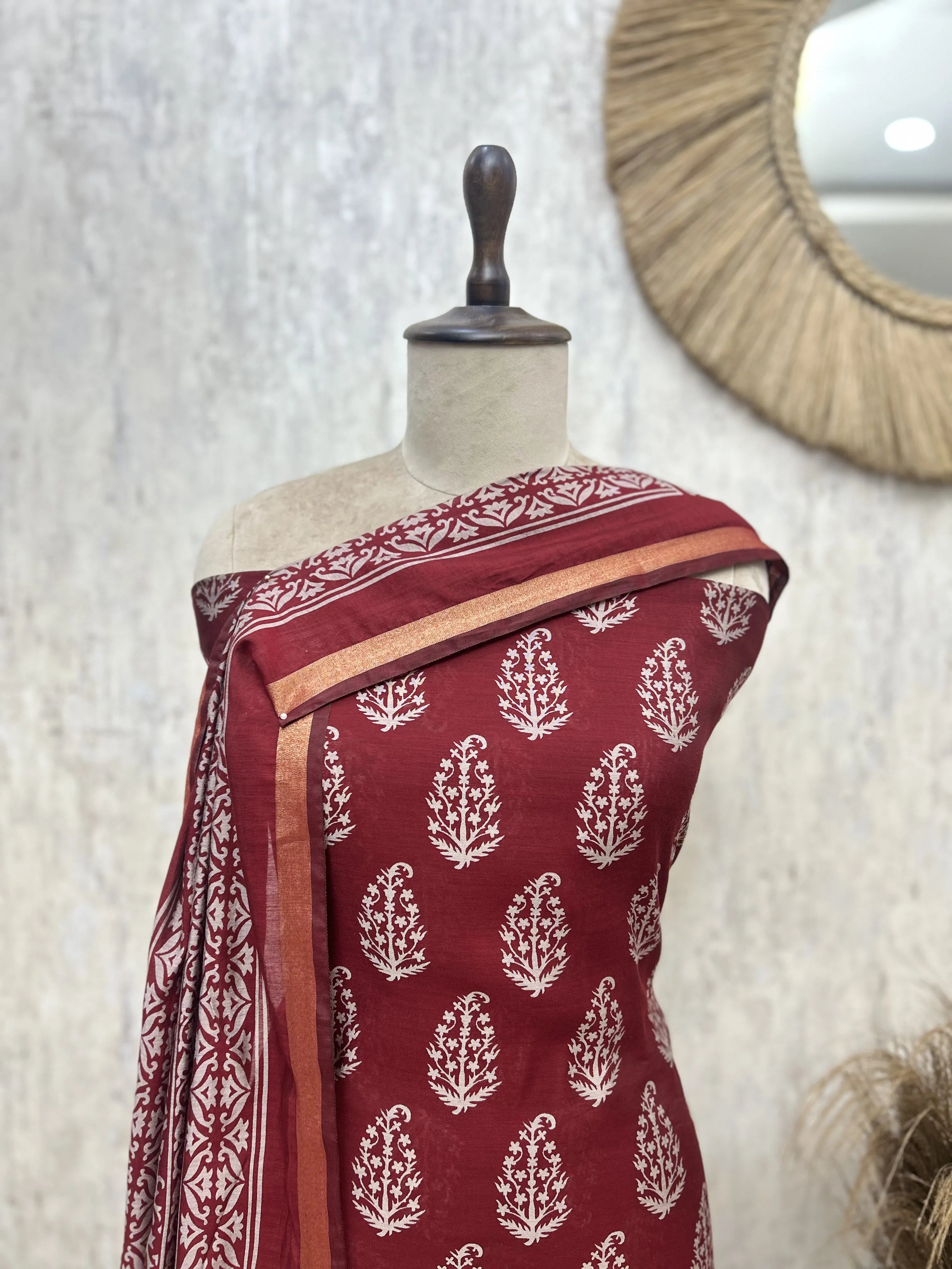 Indigo Paisley Grace Maheshwari Unstitched suit